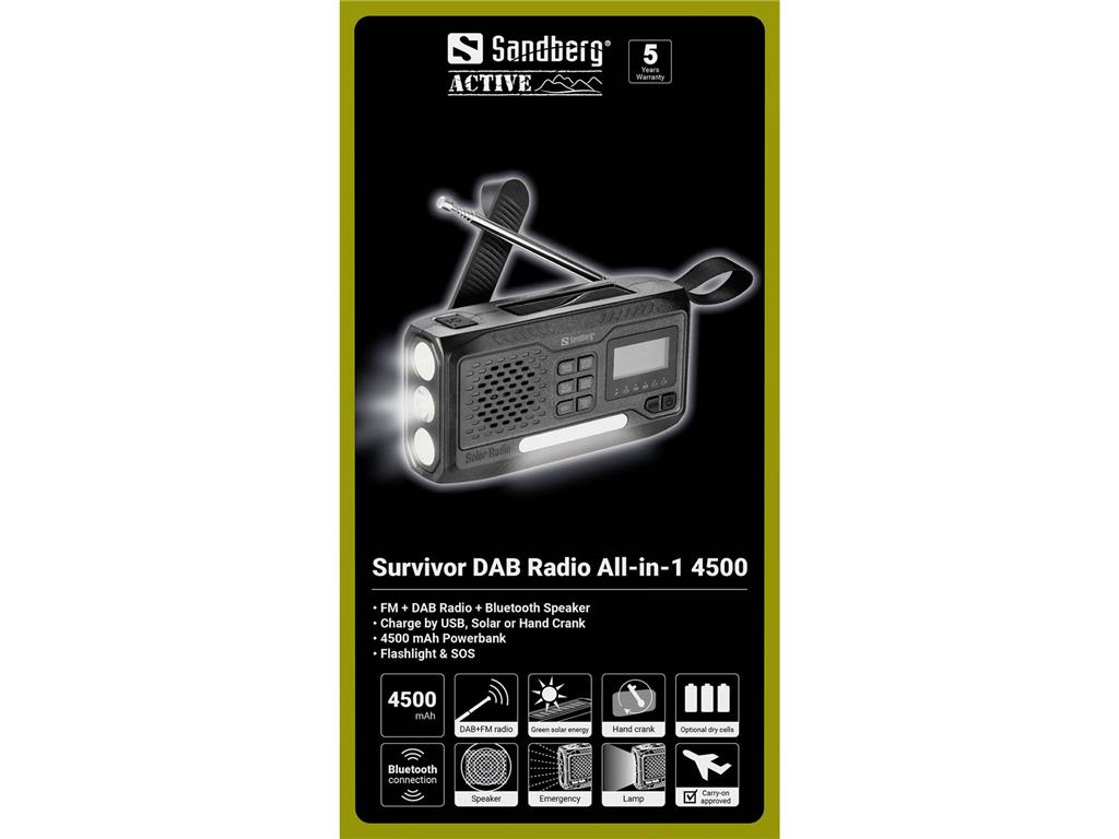 Sandberg Survivor DAB Radio vse-v-1 4500