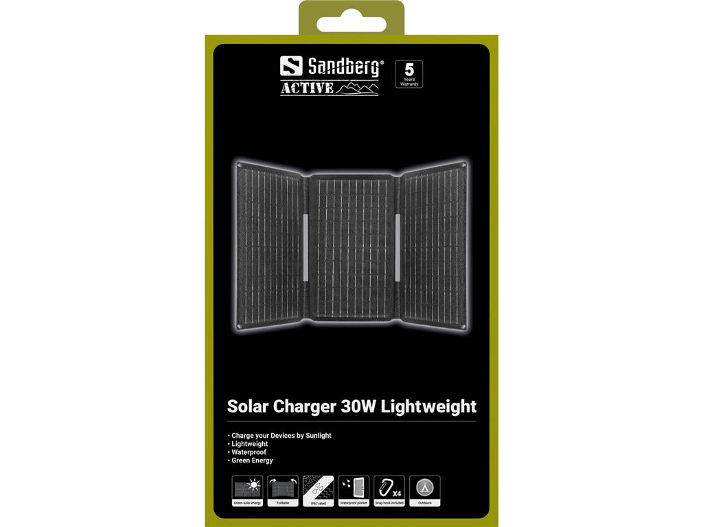 Sandberg Solarni polnilec 30w lightweight