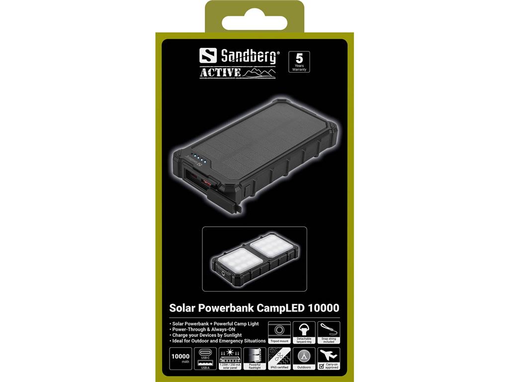 Sandberg Solarna baterija Powerbank CampLED