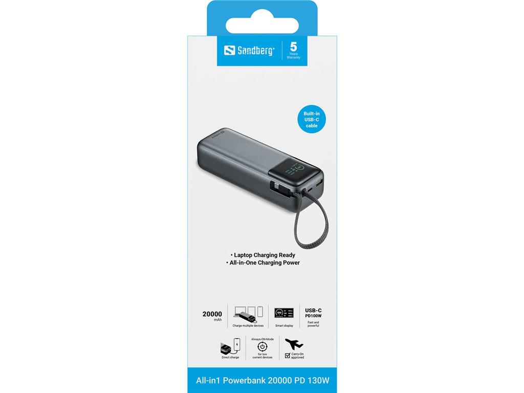 Sandberg Powerbank All-in1 20.000 PD 130W