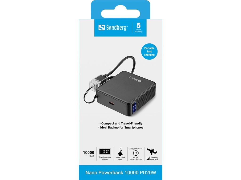 Sandberg Baterija Powerbank 10.000 Nano PD20W