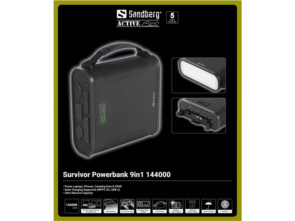 Sandberg Solarna baterija Powerbank Survivor 9v1