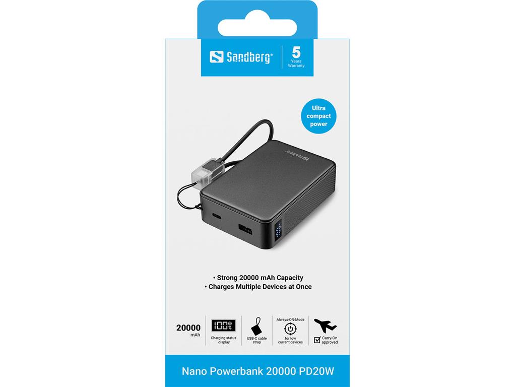 Sandberg Baterija Powerbank 20.000 Nano PD20W