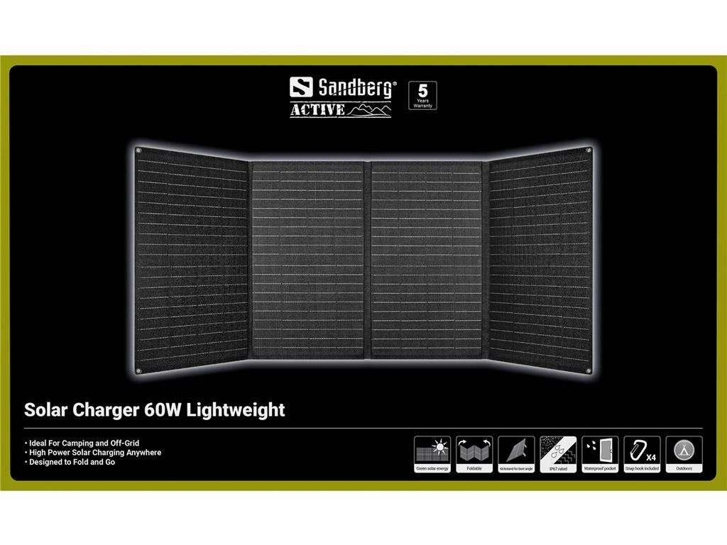 Sandberg Solarni polnilnik 60W, lahki