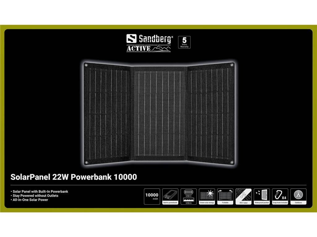 Sandberg Solarna baterija Powerbank 10.000 22W