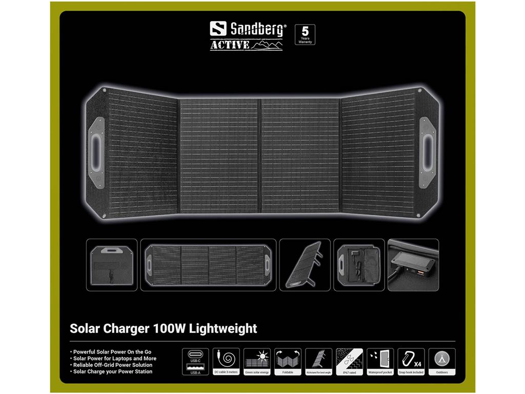 Sandberg Solarni polnilnik 100W, lahki