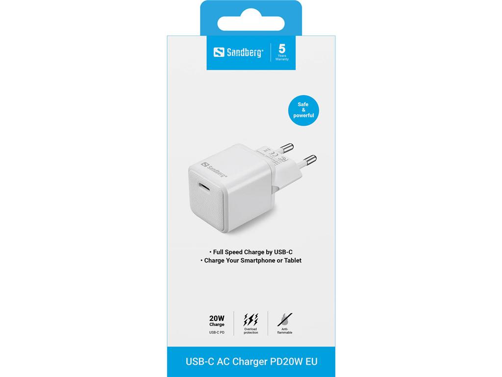 Sandberg USB-C AC polnilec PD20W EU