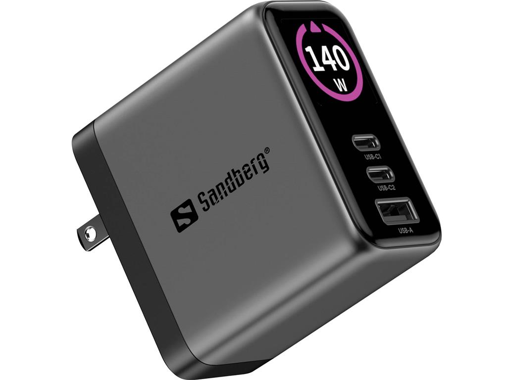 Sandberg Potovalni polnilnik PD140W z displejem