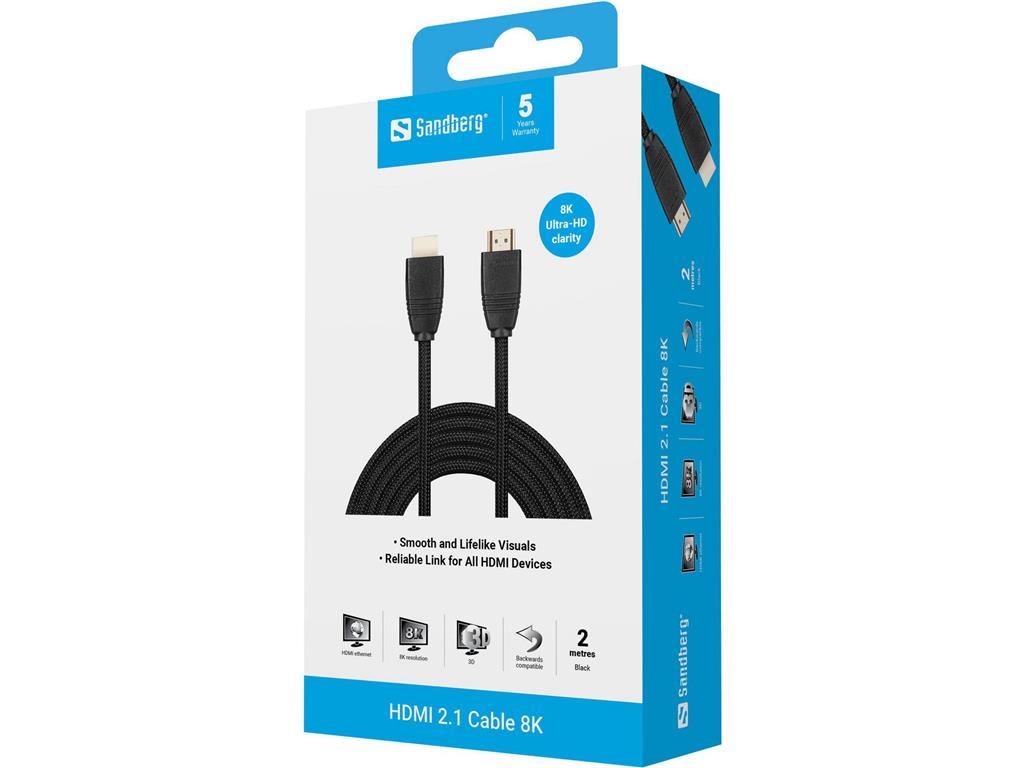 Sandberg HDMI 2.1 kabel 8K, 2m