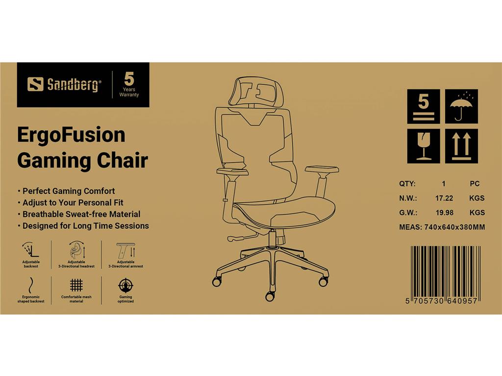 Sandberg ErgoFusion igralni stol