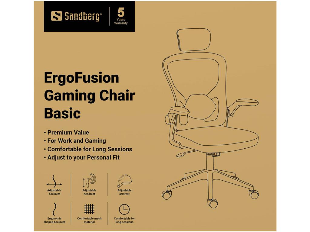 Sandberg ErgoFusion igralni stol Basic