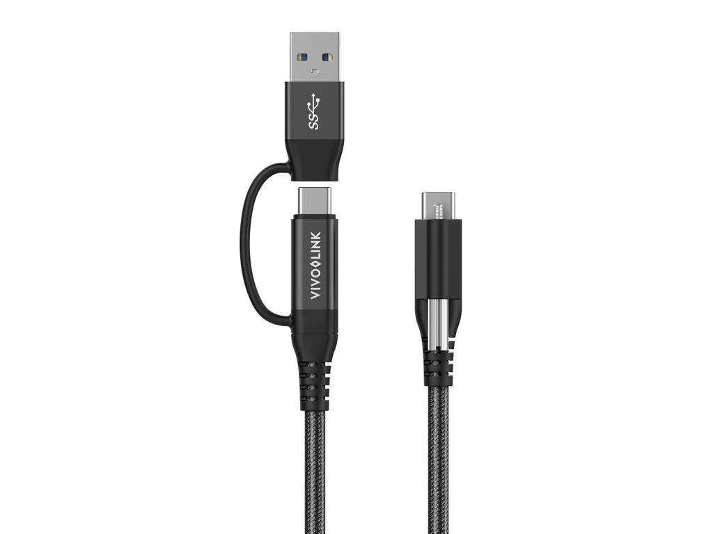 Vivolink Kabel USB C-C z USB-A adapterjem 1,5m