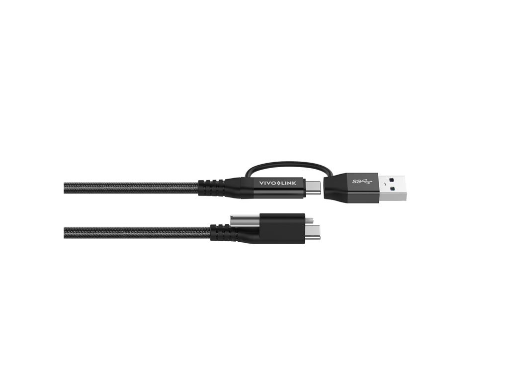 Vivolink Kabel USB C-C z USB-A adapterjem 1,5m