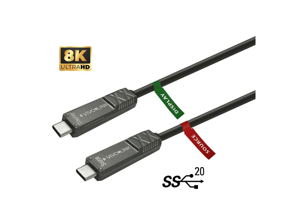 Vivolink Kabel USB C-C optični 8m