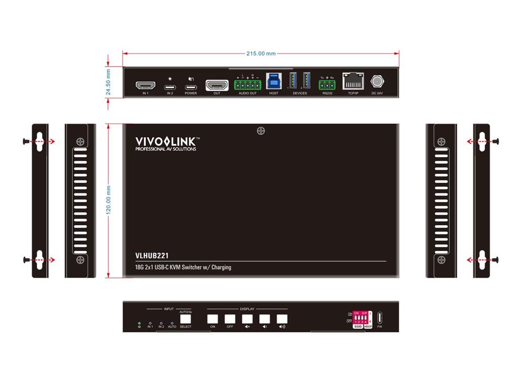 Vivolink 4K 2x1 HUB za sejno sobo + Switch