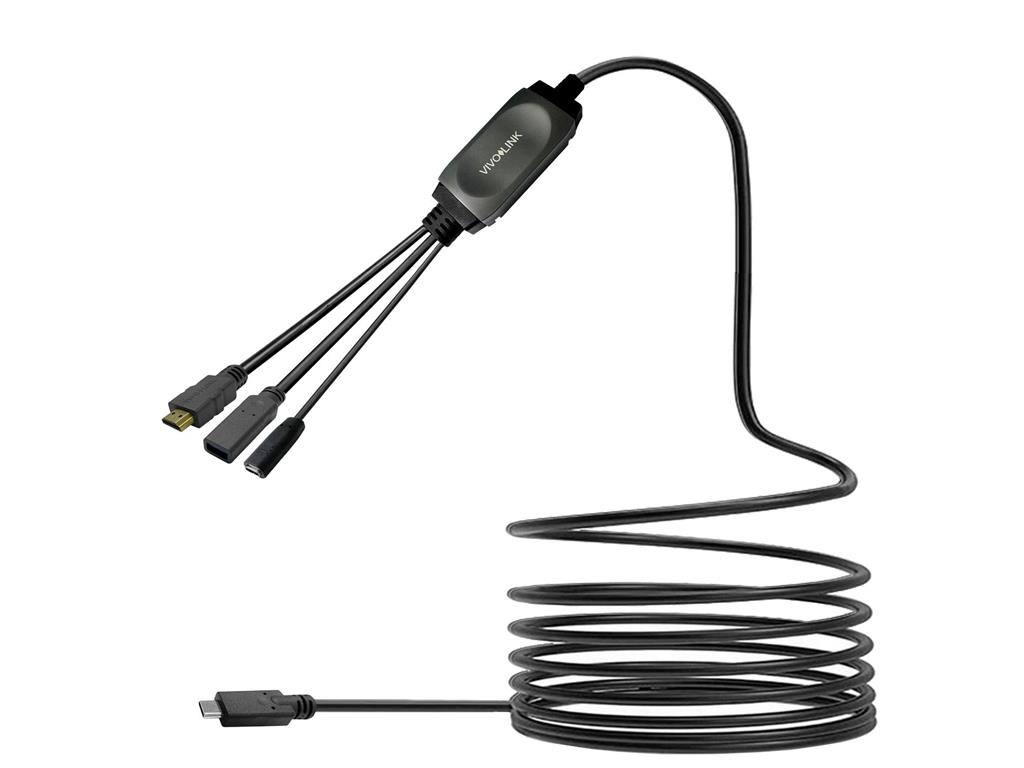 Vivolink Kabel USB-C HUB 7,5m črn
