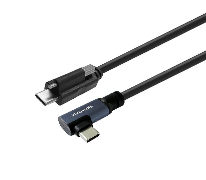 Vivolink Kabel USB C-C z vijakom, kotni 1m