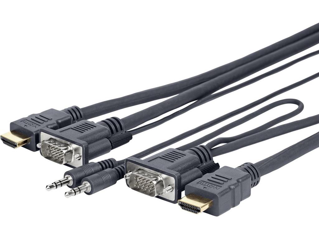 Vivolink Kabel VGA+3,5mm+HDMI, 5m