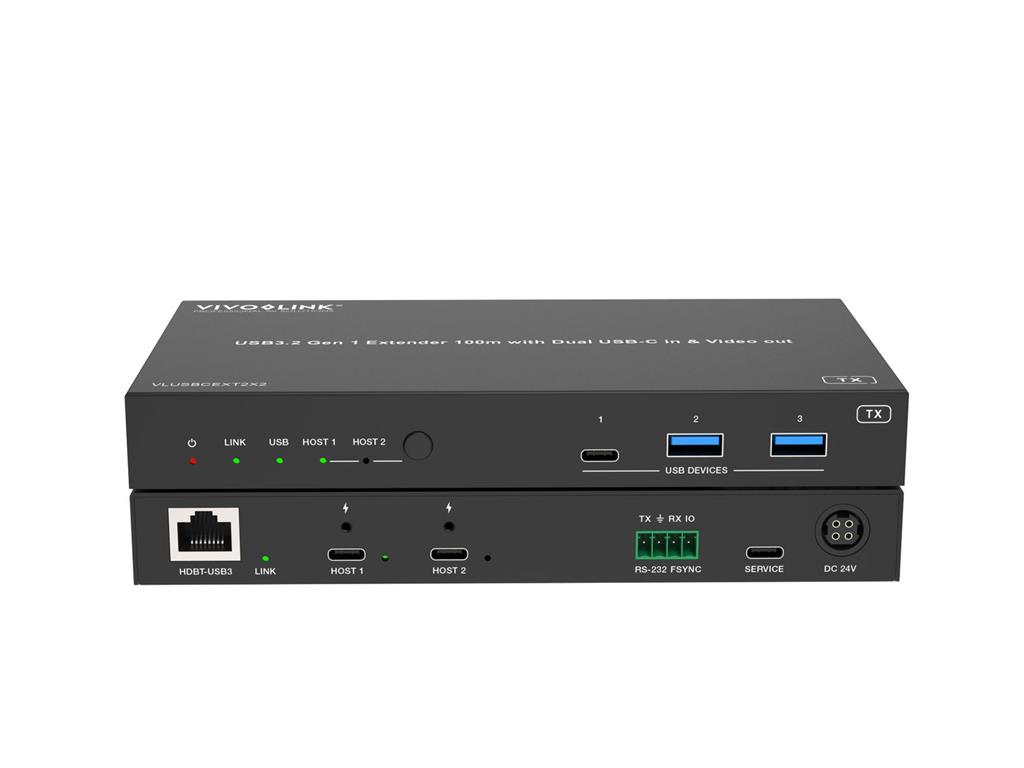 Vivolink KVM podaljševalnik 2x USB-C vhod in HDMI
