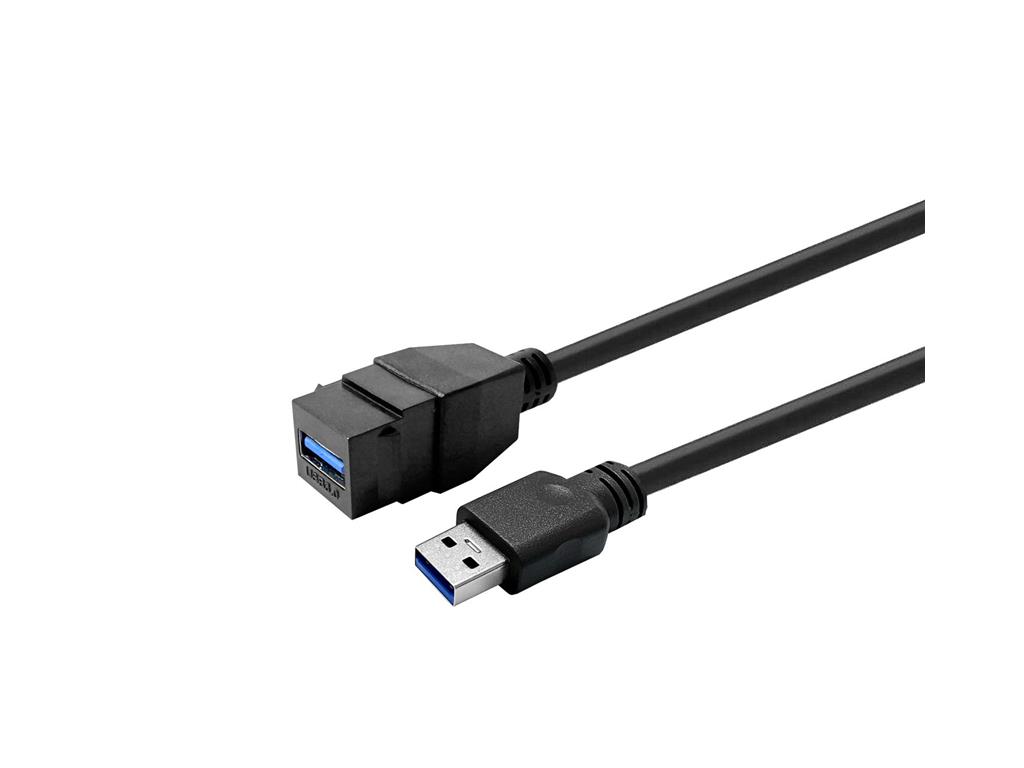 Vivolink Pro Keystone črn USB-A (F) na USB-A (M)