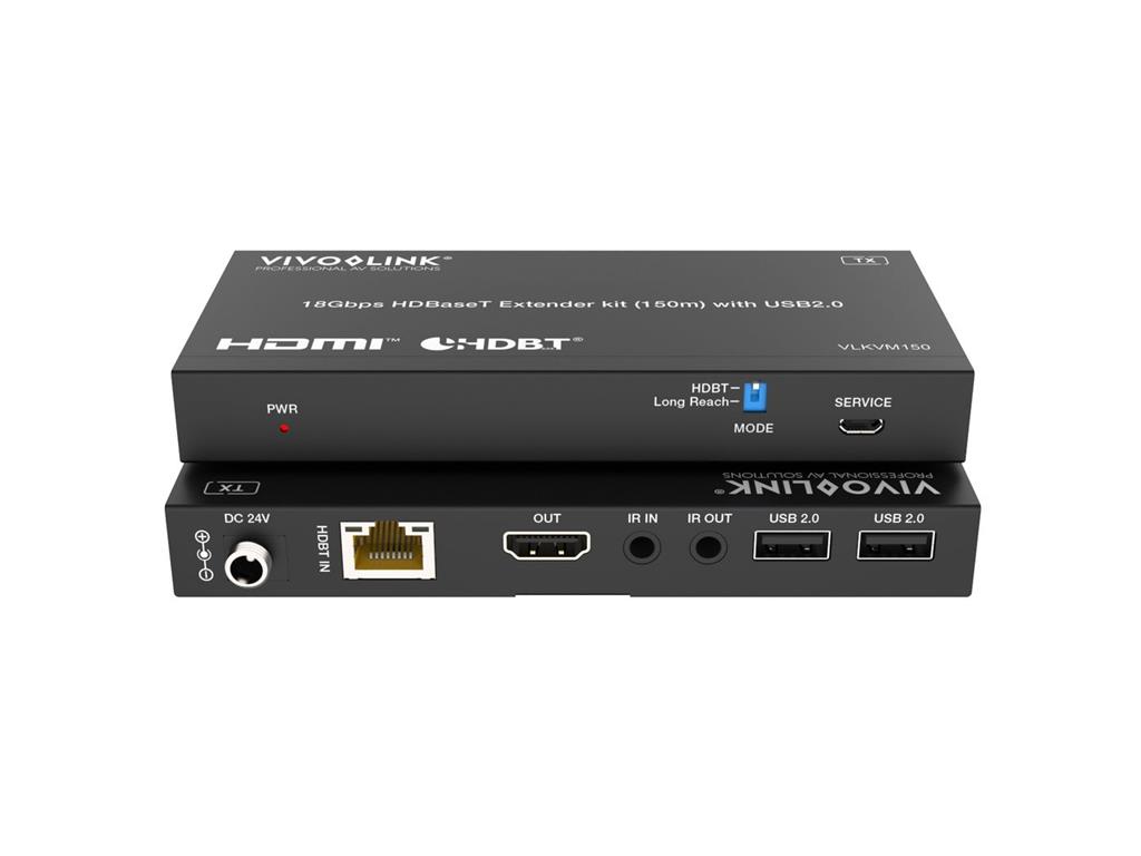 Vivolink 18Gbps HDBaseT KVM komplet +USB 2.0 150m