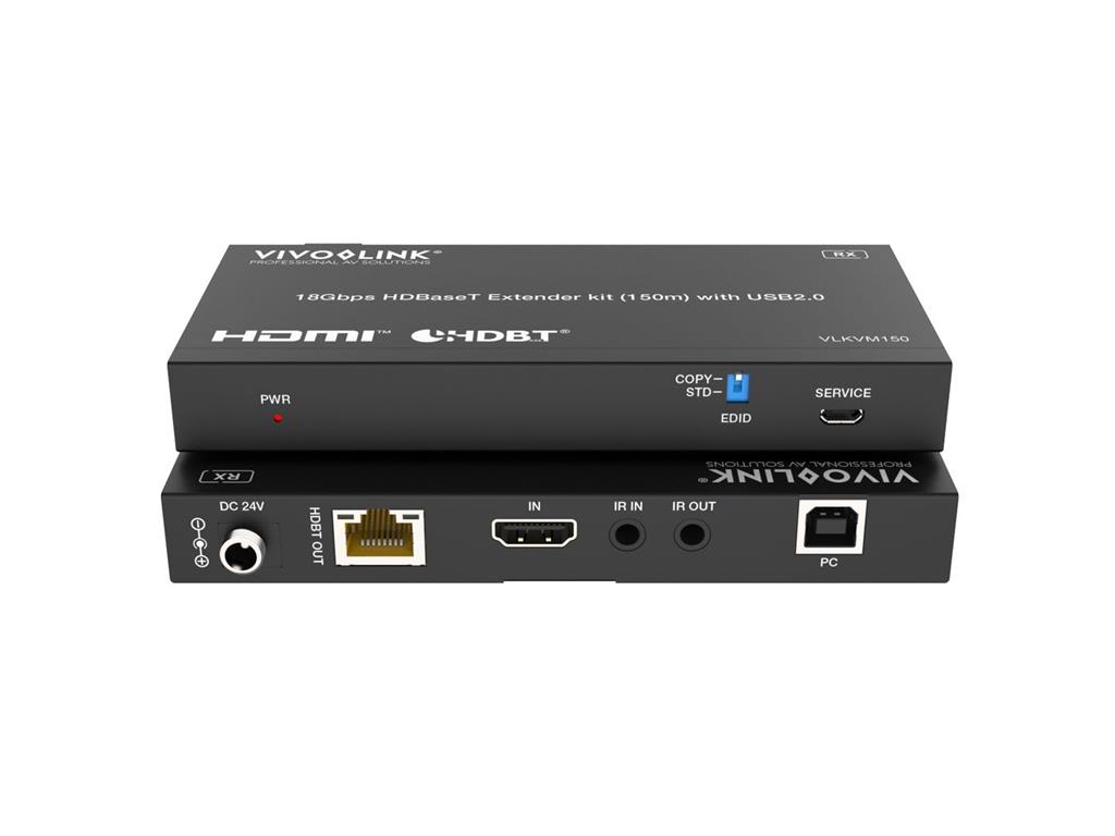 Vivolink 18Gbps HDBaseT KVM komplet +USB 2.0 150m