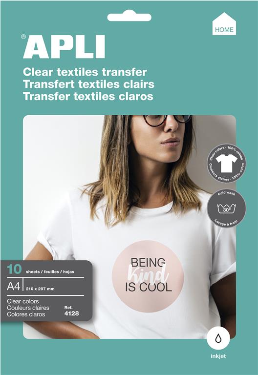 APLI Transferni papir za bele majice 10 listov