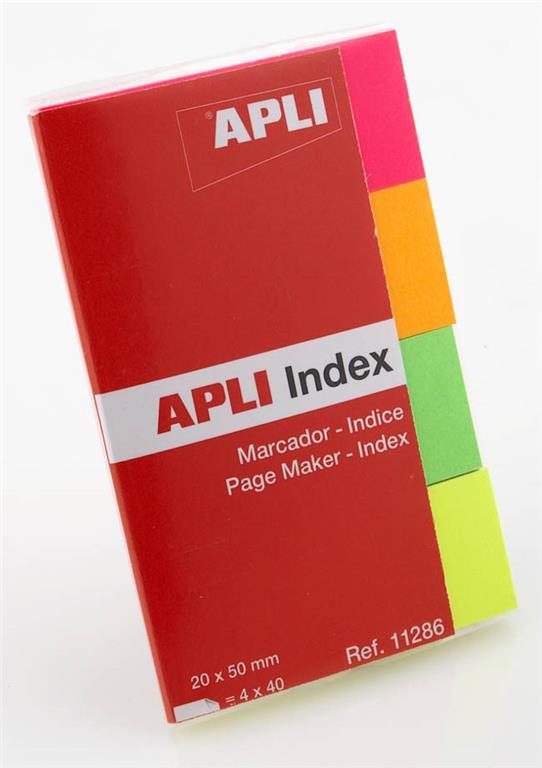 Apli Samolepilni indeks lističi, papirnati 4 x 40 kos