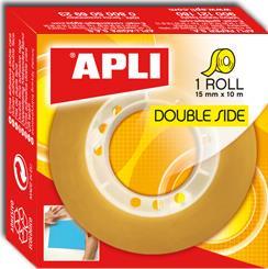 Apli Lepilni trak, dvostranski, prozoren 15 mm x 10 m