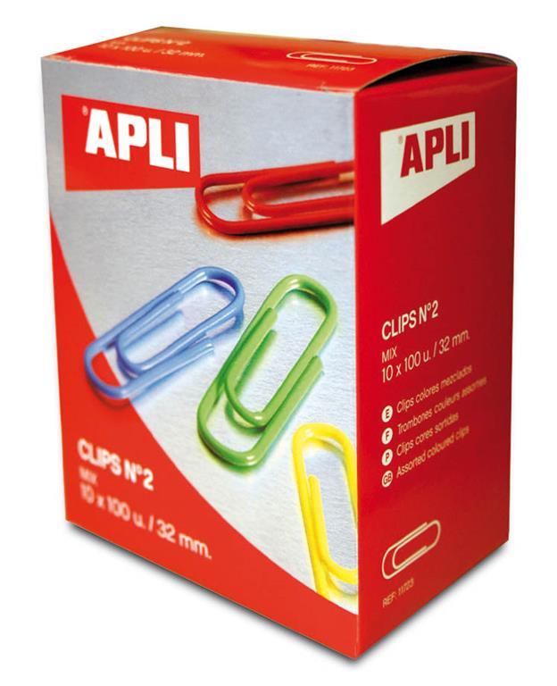 Apli Papirne sponke, barvne št. 2 vel. 32 mm