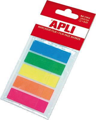 Apli Samolepilni indeks lističi, plastični 5 x 25 kos