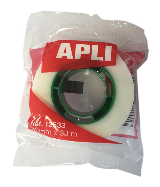 APLI Lepilni trak, neviden, 19 mm x 33 m bel, folija