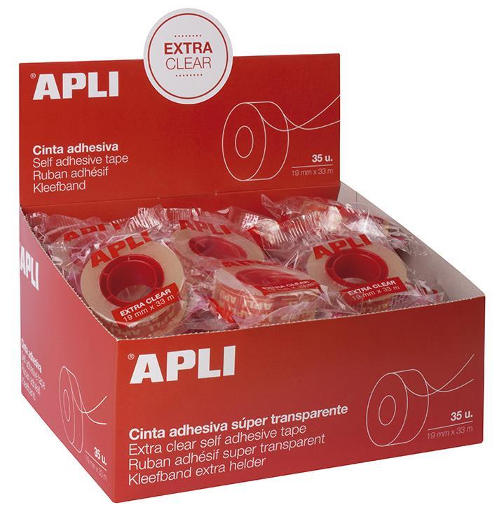 Apli Lepilni trak, prosojen, 19 mm x 33 m bel, folija