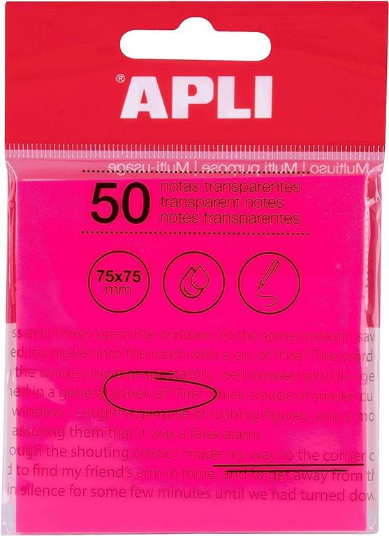 Apli Samolepilni indeks lističi, plastični 50 kos, roza