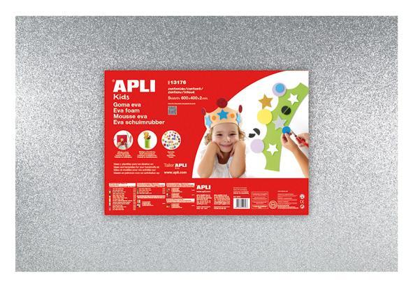 Apli Penasta guma bleščice srebrna 400x600x2mm, 3 kos