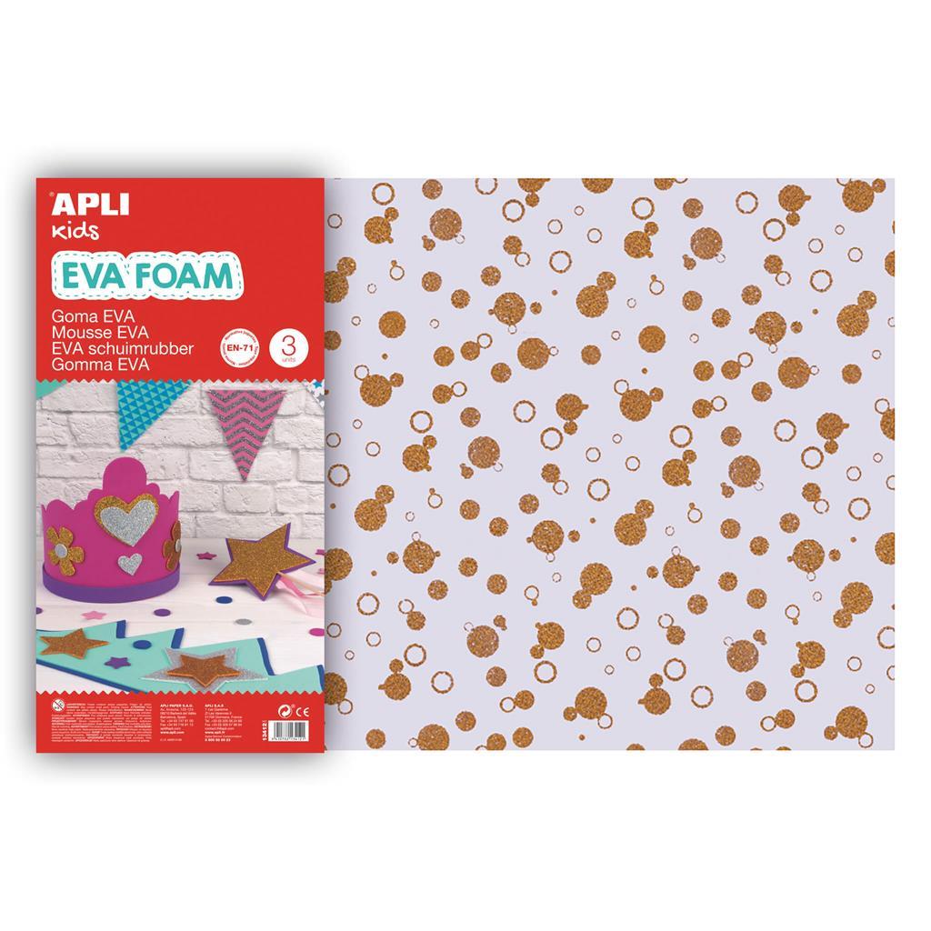 Apli Penasta guma vzorec zlate pike 400x600x2mm, 3 kos