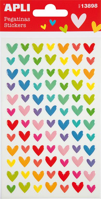 Apli Nalepke srca različne barve 1 set