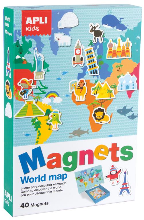 Apli Magneti zemljevid sveta, komplet