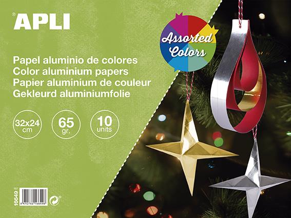 Apli Aluminijast papir 32x24 10 kos različne barve
