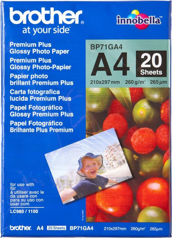 Brother Foto papir glossy A4 20 listov 260g/m2, Inkjet