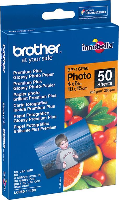 Brother Foto papir glossy 10x15 cm, 50 listov 260g/m2, Inkjet