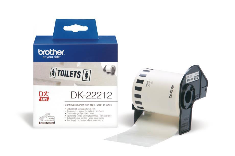 Brother DK22212 Neskončne nalepke - film bel 62mm x 15,24m