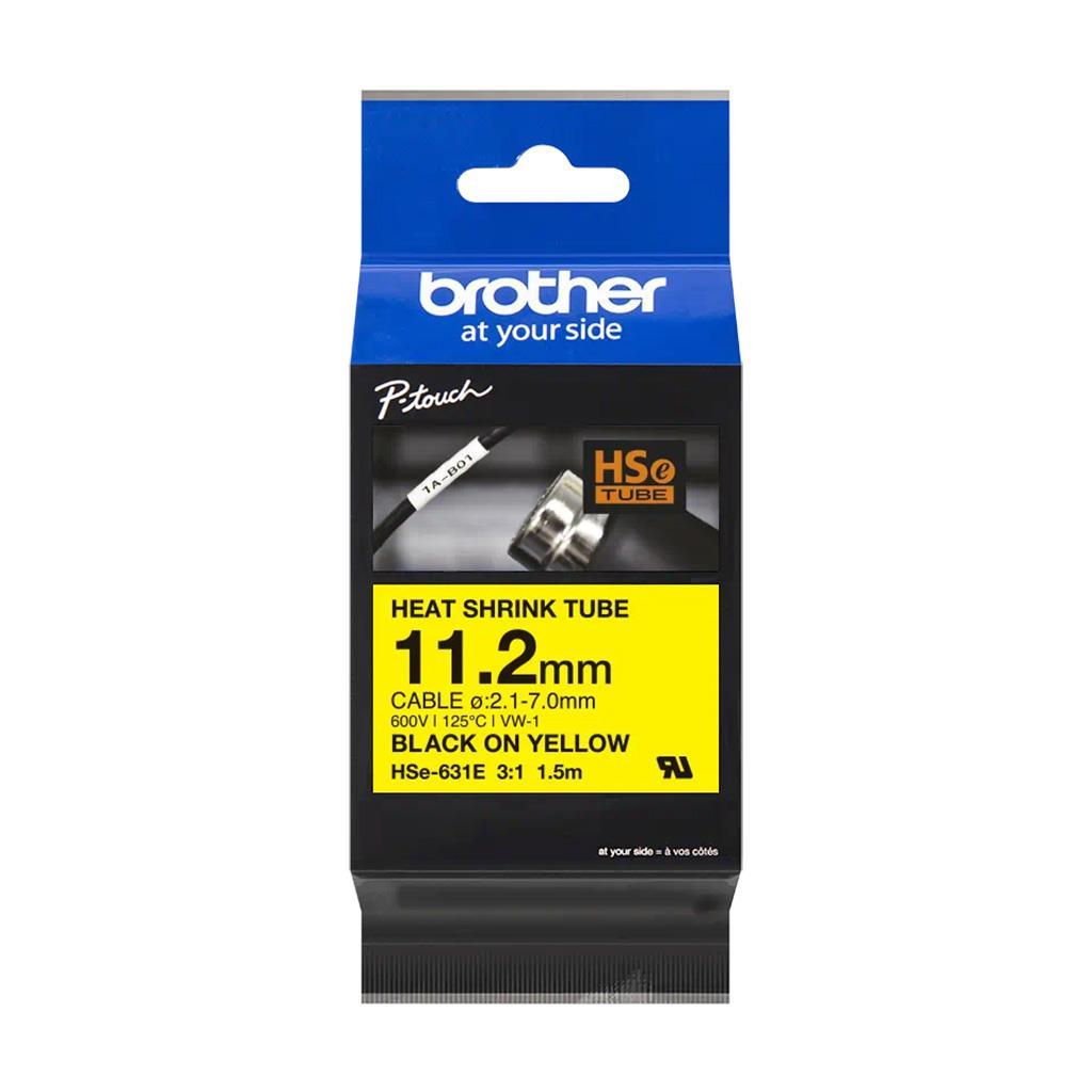 Brother HSE631E Rumen/črn trak 11,2mm termo skrčljiv