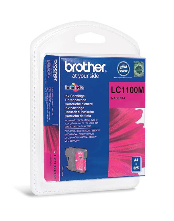 Brother Kartuša LC1100M, magenta, 325 strani DCP6690 MFC6490/6890/5895/490 DCP385/591