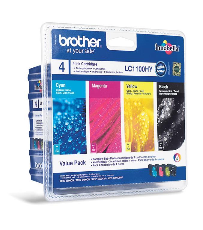 Brother Kartuša LC1100VALBP, ValuePack DCP6690 MFC6490/6890/5895/490 DCP385/592