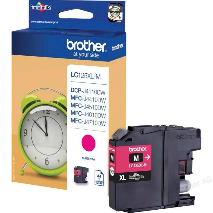 Brother Kartuša LC125XLM, magenta, 1200 strani MFC-J4510DW, MFC-J6520/J6920, DCP-J4110