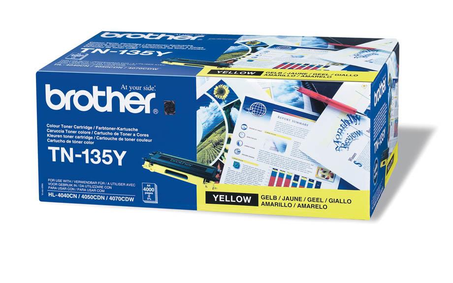 Brother Toner TN135Y, yellow, 4.000 strani HL4040/50/70 DCP9040/2/5 MFC9440/50/9850