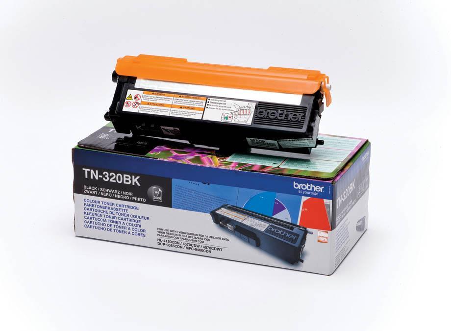 Brother Toner TN320BK, črn, 2.500 strani HL 4140/50/4570 DCP9055/270 MFC9460/9970