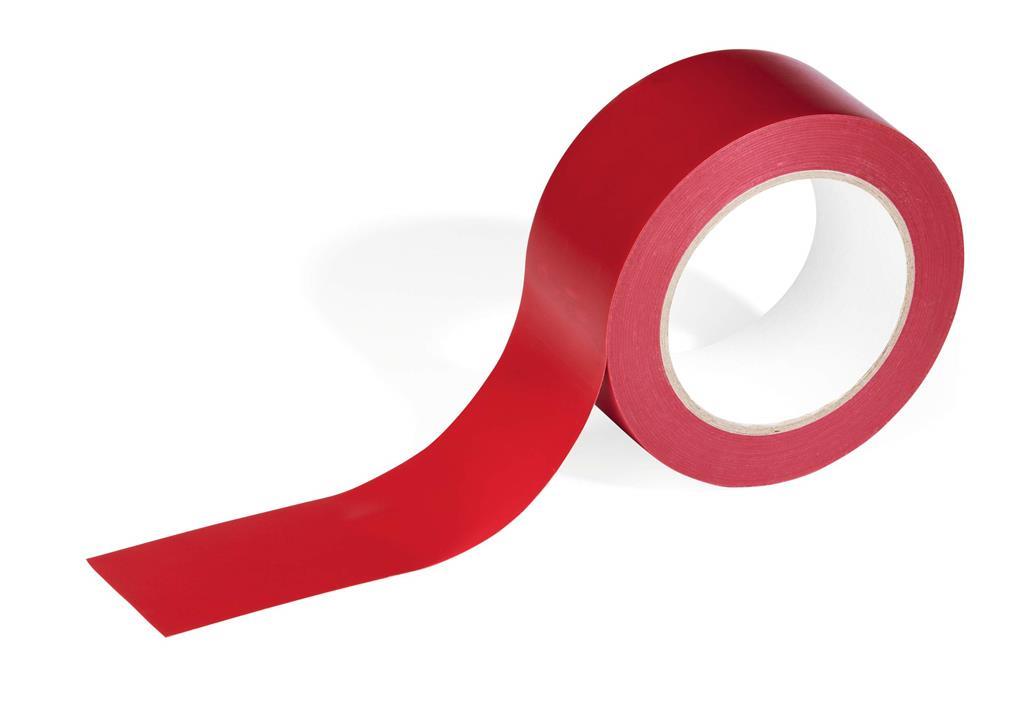 Durable Trak za označevanje tal DURALINE BASIC rdeč, 50 mm x 0,16 mm x 33 m