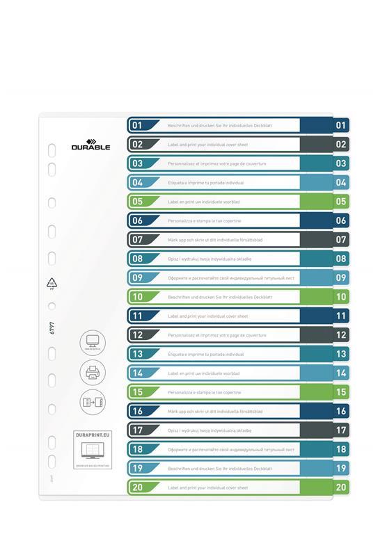 Durable Ločilni listi 1-20